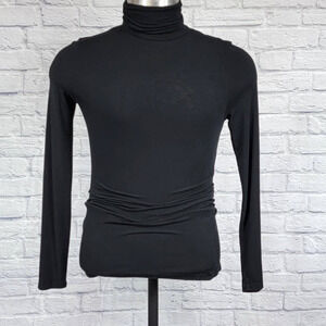 Women's Size XS Banana Republic F.O. Basic Black Stretch Long Sleeve Tur…